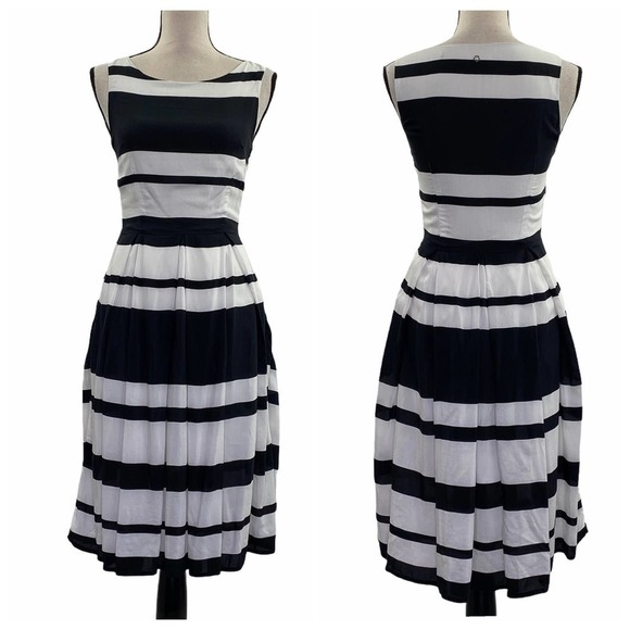 STOCKH Im Black White Striped Mini Dress Size 34/4 - Picture 1 of 14